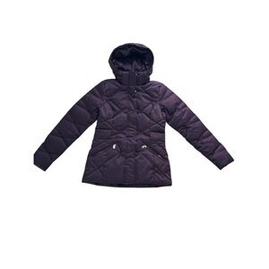 The North Face Puffer Jacket Hooded Womens Small Purple Hooded Goose Down Coat